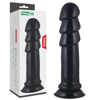 PVC μαύροι Dick Anal Sex Toys Anal κυματισμοί 11,25 ίντσες έξοχων μεγάλων δονητών